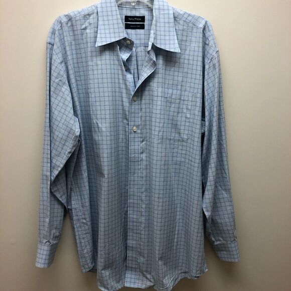 ❄️Nautical Wrinkled Free Men’s Shirt 34/35 - Picture 2 of 7